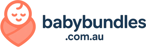 Logo of babybundles.com.au featuring a baby wrapped in a blanket on a white background